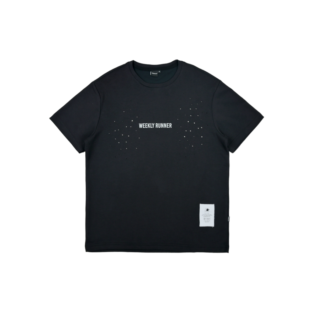 Poleyrum Enchan เสื้อยืดระบายอากาศ - เสื้อวิ่ง Polycotton สําหรับผู้ชาย Unisex Regular Fit - สีดํา