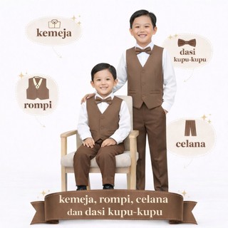 Stelan Rompi Anak Lebaran Modern Usia 2 Sampai 12 Tahun