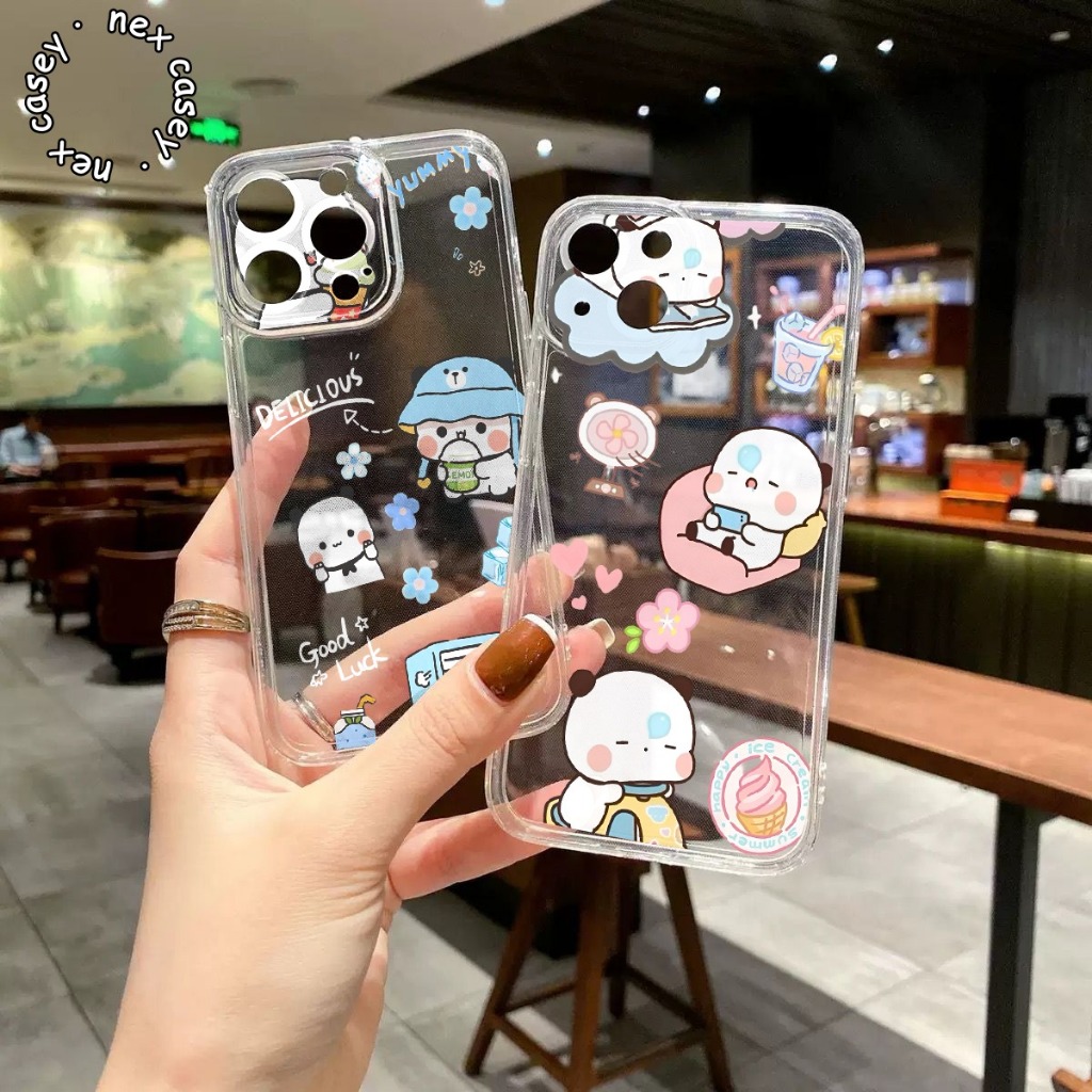 CASE CASING CLEAR CASE HELLO PANDA DELICIOUS สําหรับ VIVO V15 V20 V20SE V21 V21E V23 V23E 25 V27 V27