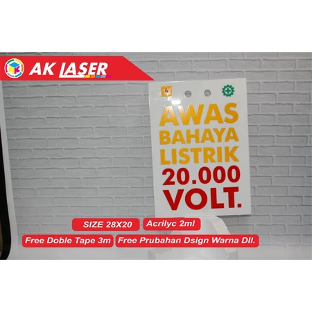 ACRYLIC - ป้าย BEWARE OF ELECTRICAL VOLTAGE