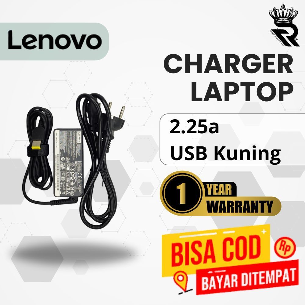อะแดปเตอร์ชาร์จสําหรับ Lenovo V330-14ARR V330-14AST V330-14ACL V330-14IKB 2.25A USB แล็ปท็อปสีเหลือง