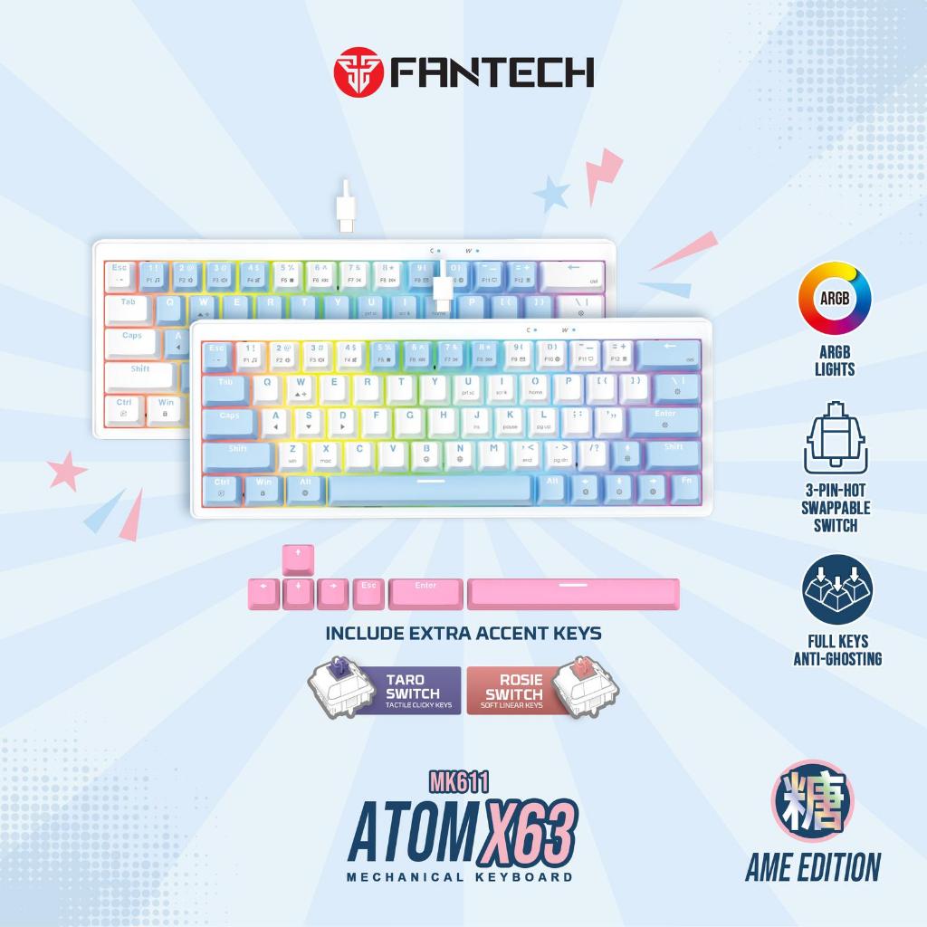 Fantech ATOM X63 / ATOM X-63 / Fantech MK611 / Fantech MK-611 Mechanical Gaming Keyboard Hotswap 3 P
