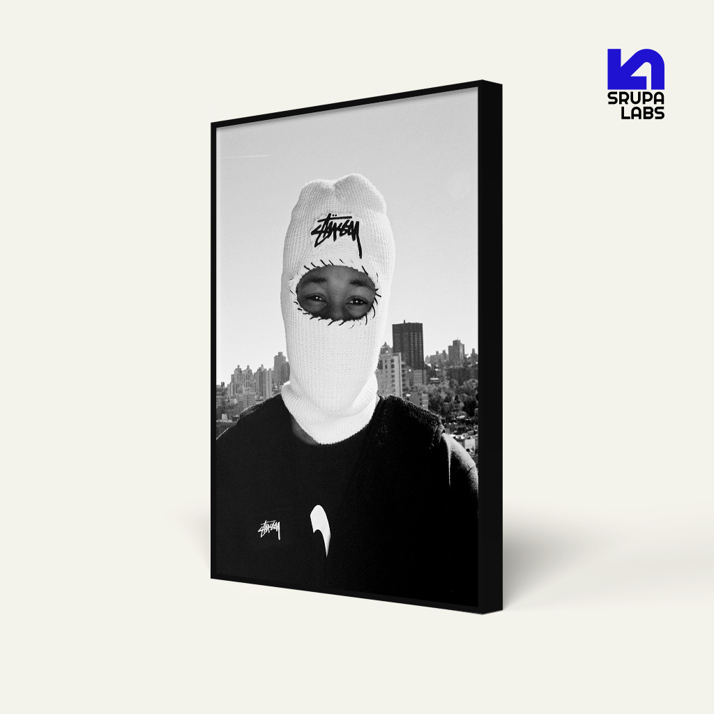 Urban Mask Portrait 40x60 cm Frame & MDF Poster | 30x40 ซม | 20x30 ซม