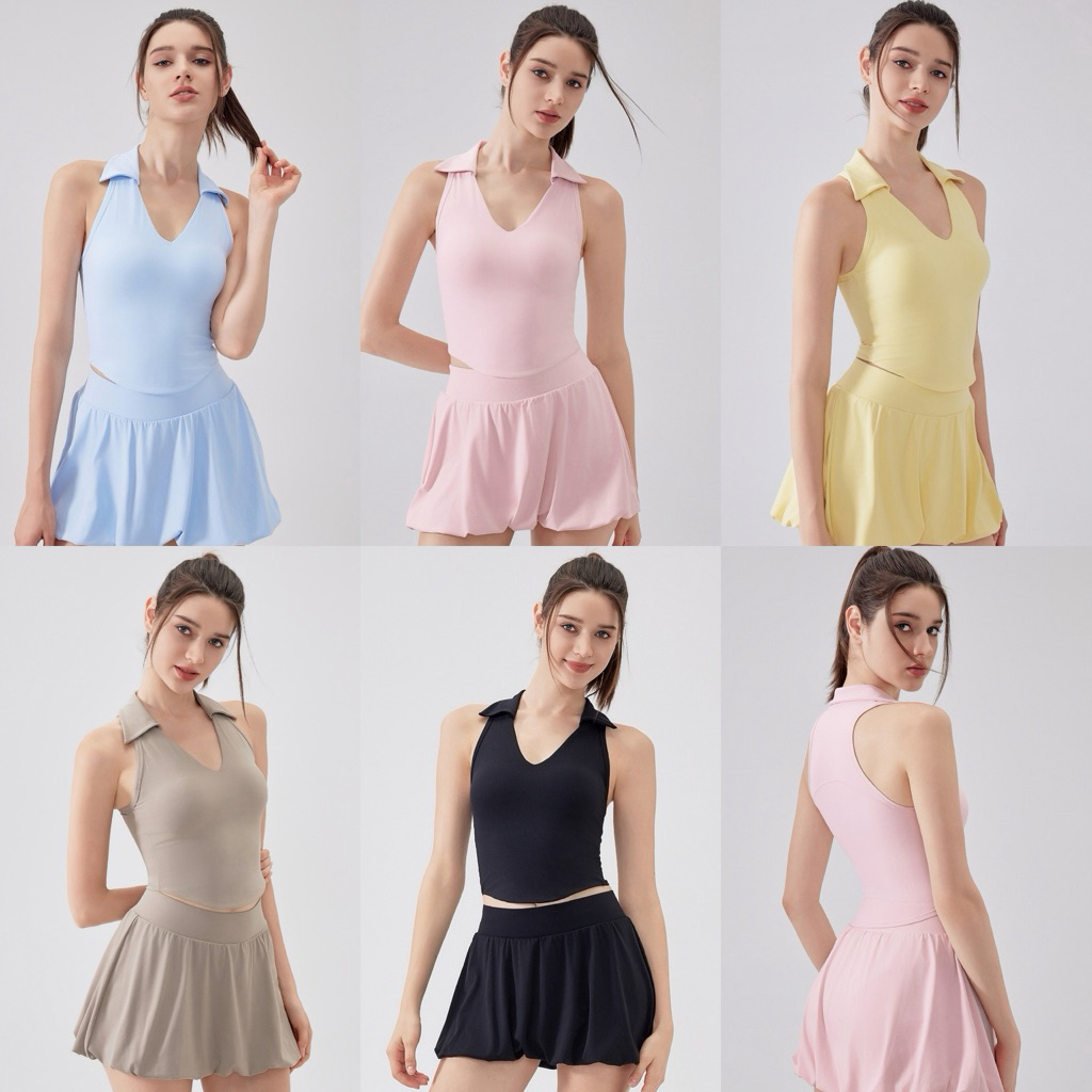 CN1081 - DXWX55015 SPORTS BOTTOM TOP SKORT TOP TENNIS PADEL ACTIVE WEAR SPORT TBW