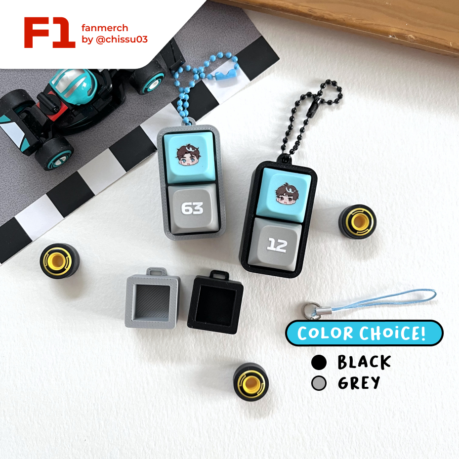 GANTUNGAN F1 พวงกุญแจปุ่มกด MERCEDES (George Russell Kimi Antonelli F1 Trinkets Merch) Phonestrap HP