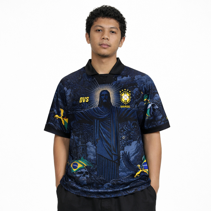 Brazilian Rio Black Fantasy Vintage Oversize Football Jersey / Oversize Jersey / Football Jersey / R