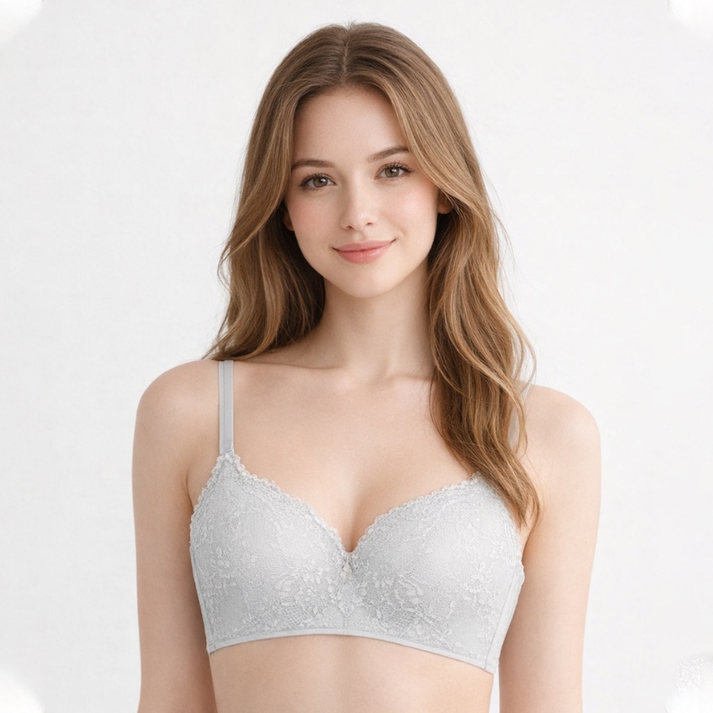 Young Curves Bra Spring Lace Triangle Wireless Cup B C03-10414B