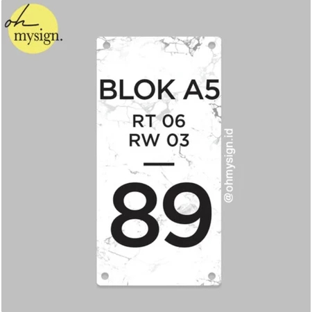 ตัวเลขบ้านอะคริลิคแบบกําหนดเองพิมพ์ลาย UV Marble Motif | บ้านเลขที่อะคริลิค