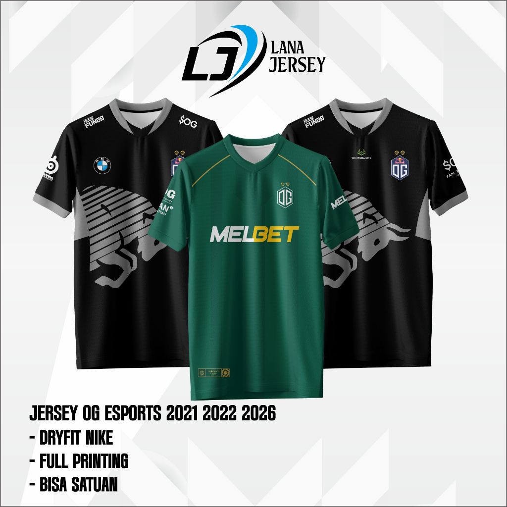 Team OG Dota 2 Gaming Jersey เสื้อยืดเกม Dota 2 ใหม่ (แถมชื่อฉาย)