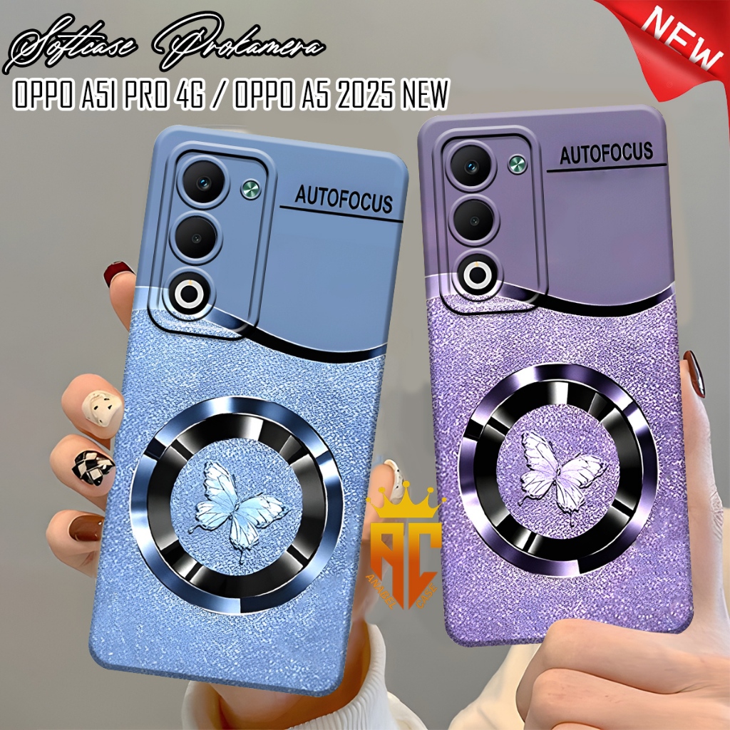 OPPO A5i 4G Softcase / OPPO A5 2025 4G / 5G Case Luxury Butterfly Logo Motif เคสล่าสุด - เคส Oppo [I