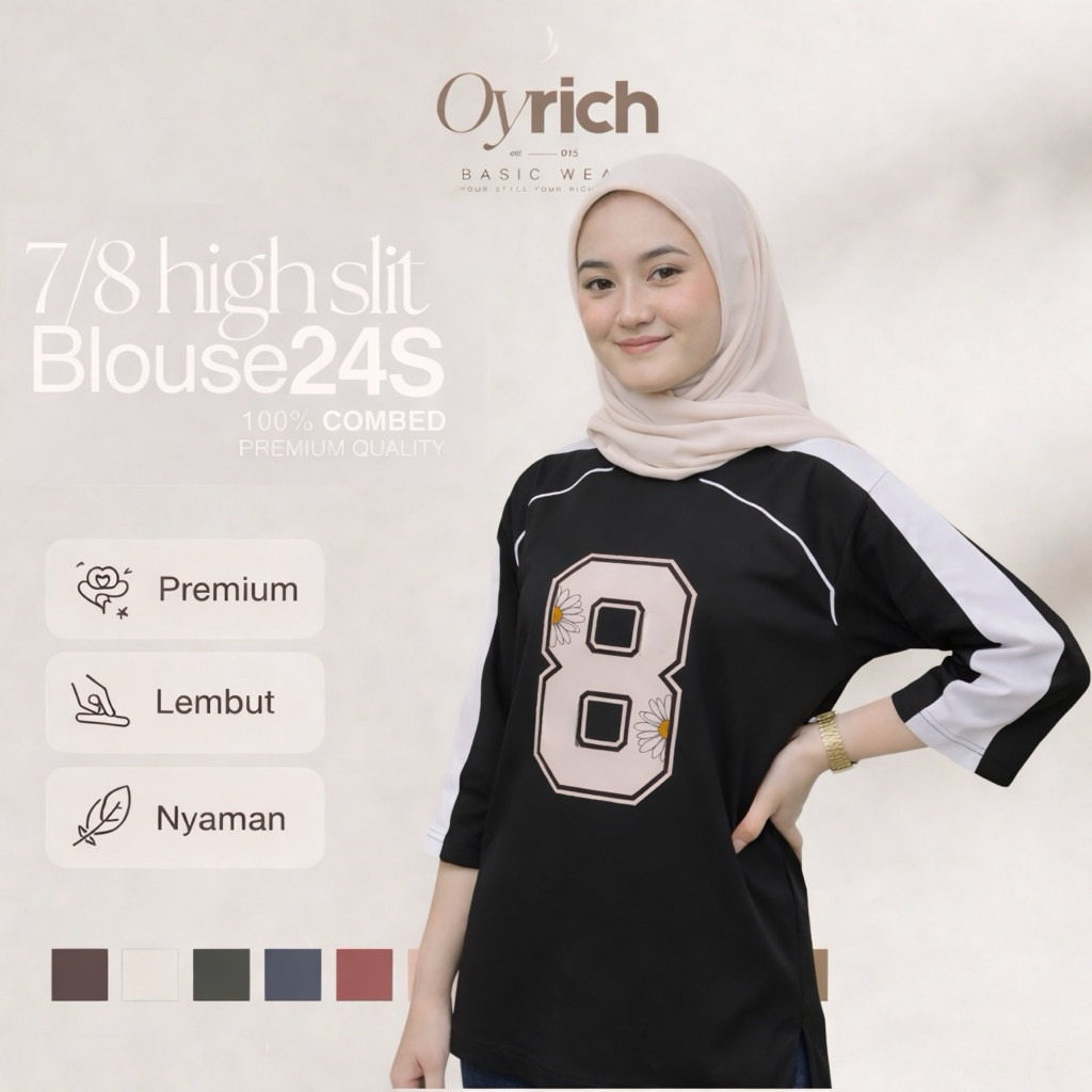 KATUN Oyrich Blouse High Slit 7/8 Cotton 24s Premium Request Design Numbers