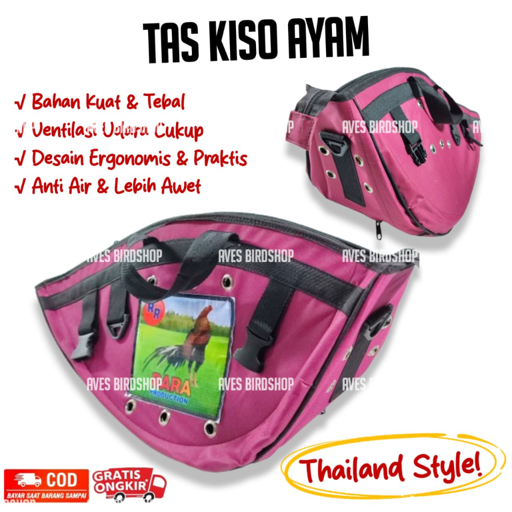 KISO BANGKOK CHICKEN BAG THAILAND FIGHTING COCK BACKPACK CONTEST SLING BAG PREMIUM THICK FABRIC CHIC