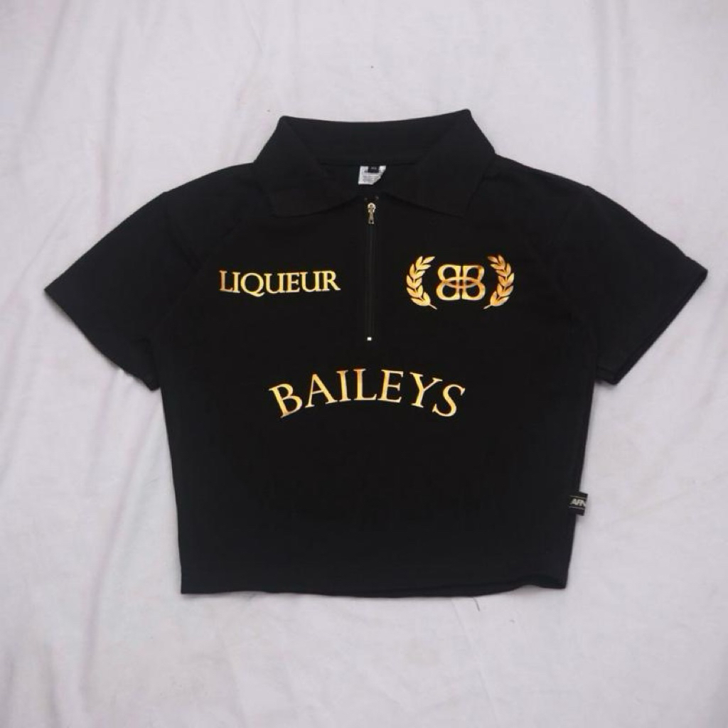AFNTY.ID | เสื้อครอปผู้หญิง POLO ( BAILEYS) | ซิปซิป | หรูหราหรูหรา | คุณภาพสูง