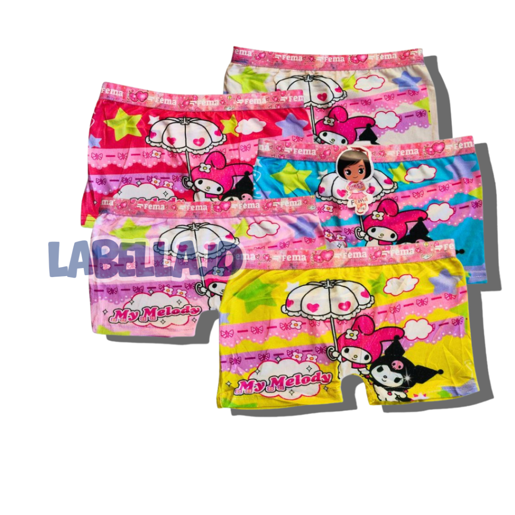 3 PCS เด็กวัยหัดเดินสาวกางเกงบ็อกเซอร์ 3-4 ปีน่ารัก Motif UNIVERSAL MENSNZHI Frzn Taya Poni - LABELL