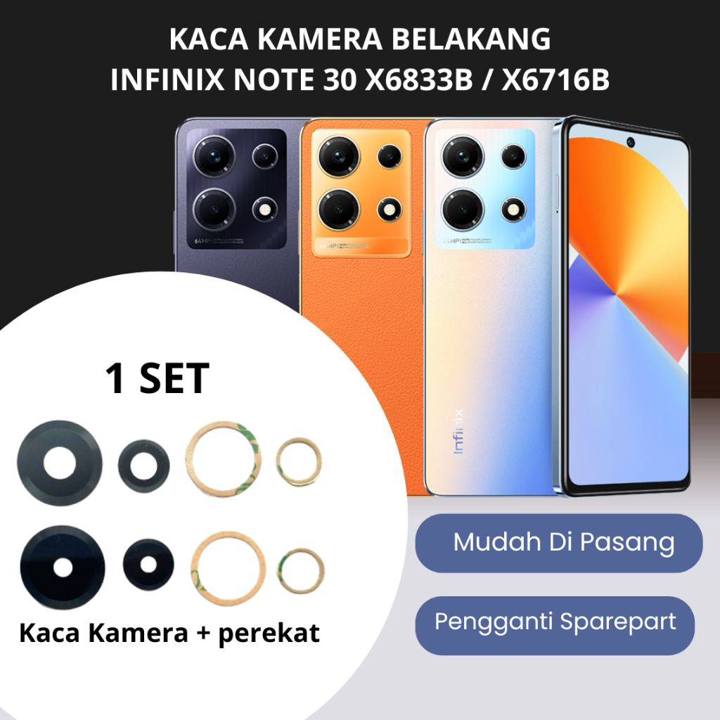 อะไหล่เลนส์กระจกเปลี่ยนกล้องหลัง INFINIX NOTE 30 X6833B / X6716B
