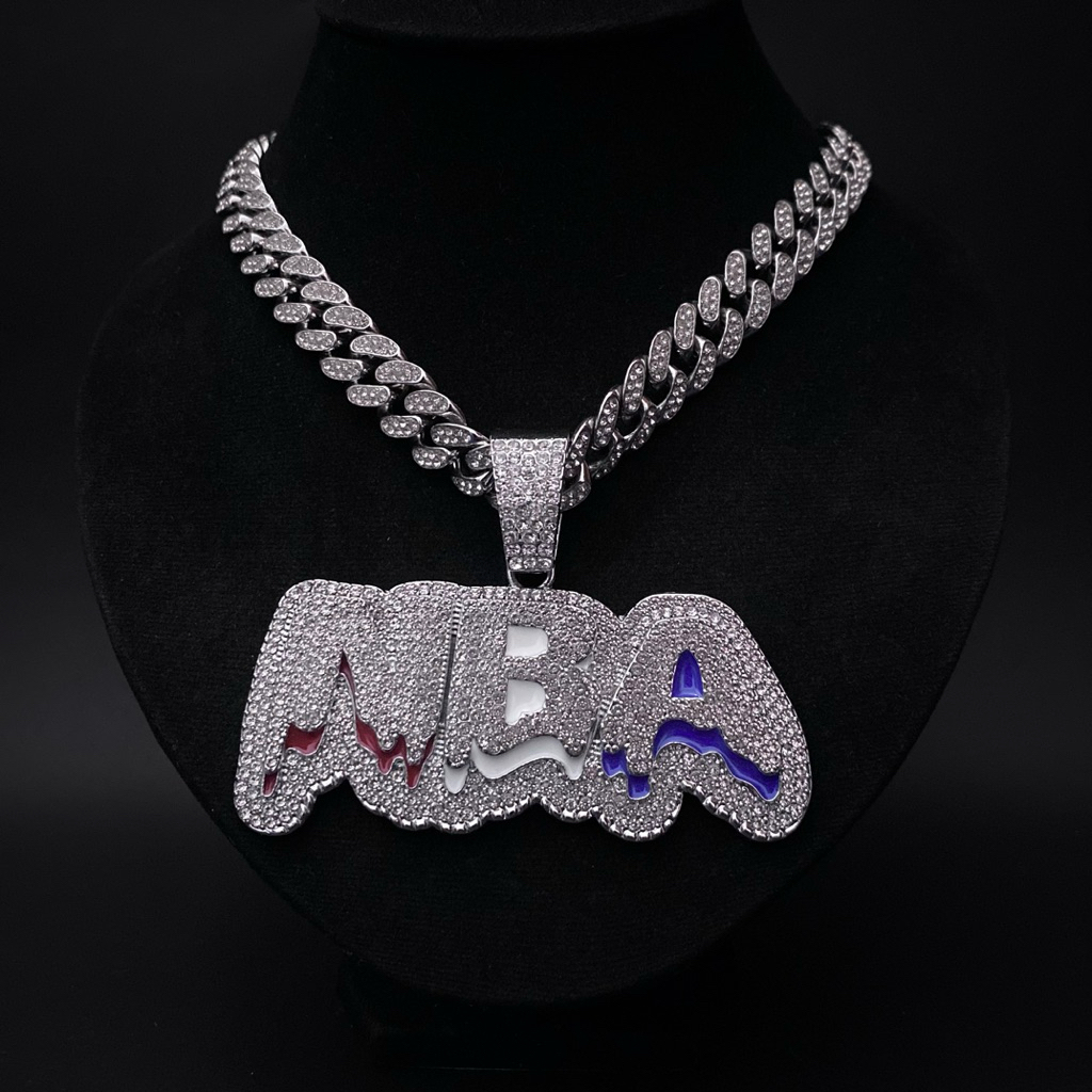NBA ตัวอักษรโซ่จี้สร้อยคอฮิปฮอป