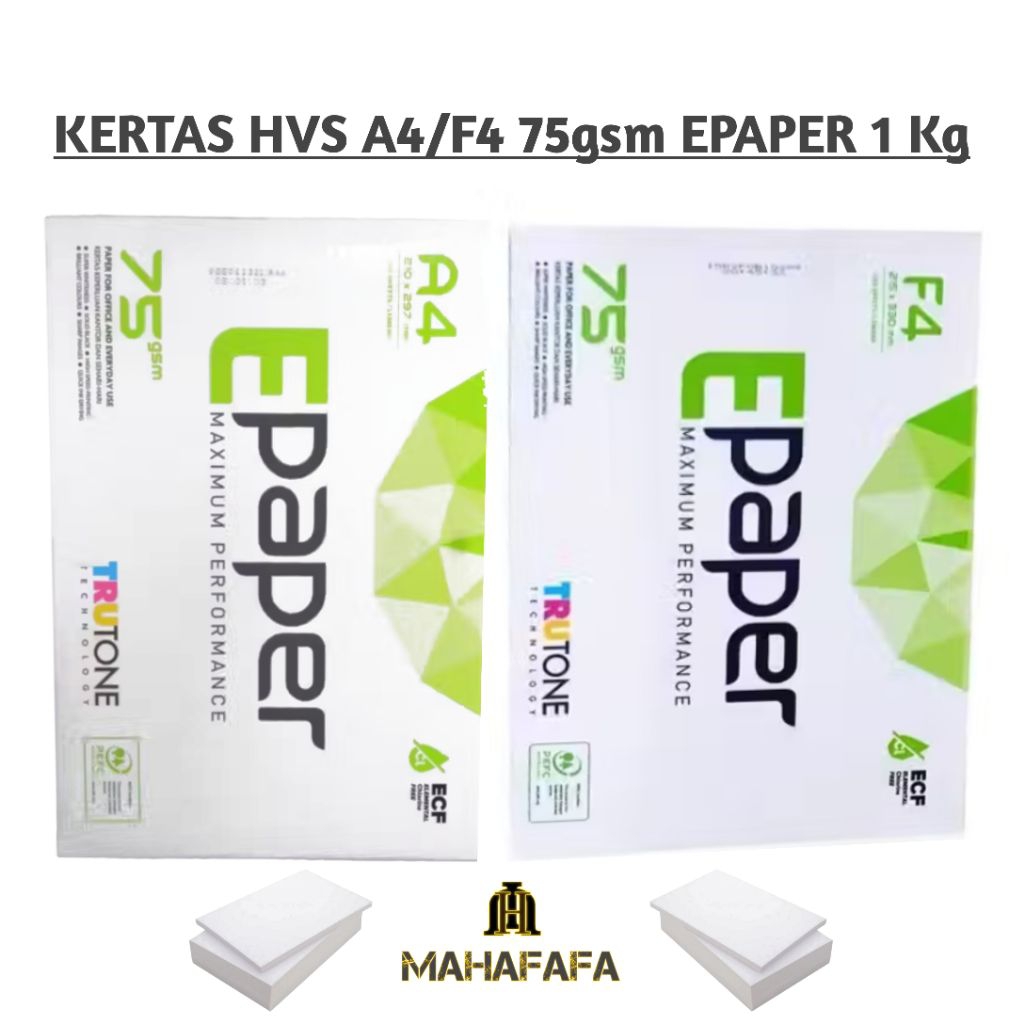 A4/F4 75GSM HVS PAPER 1 KG ERA PAPER