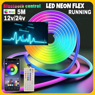Lampu Led Neon Flex Neonflex RGB Running 10M DC USB Sensor Suara + Remot Control App Control / Lampu Neon Flex Running Remote