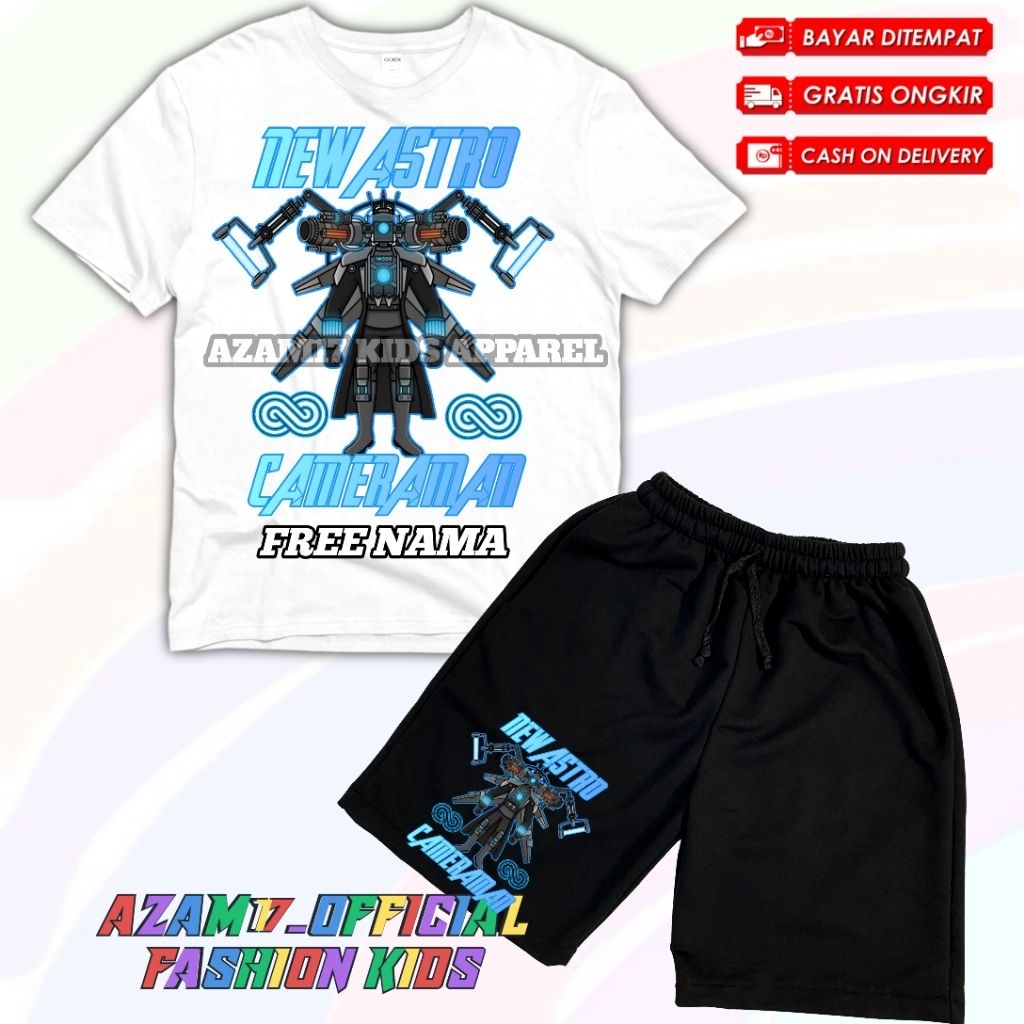 ใหม่ ASTRO TITAN CAMERAMAN KIDS เสื้อยืดและกางเกงขาสั้นชุดห้องน้ําฟรีชื่อ / TITAN CAMERAMAN UPGRADE 