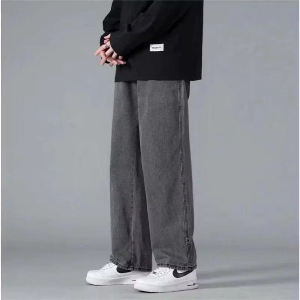 Umamstore98Mens Culottes Jeans Beggy Jeans Gombrang สไตล์เกาหลี-Lose Beggy กางเกงยีนส์ทรงหลวมผู้ชาย