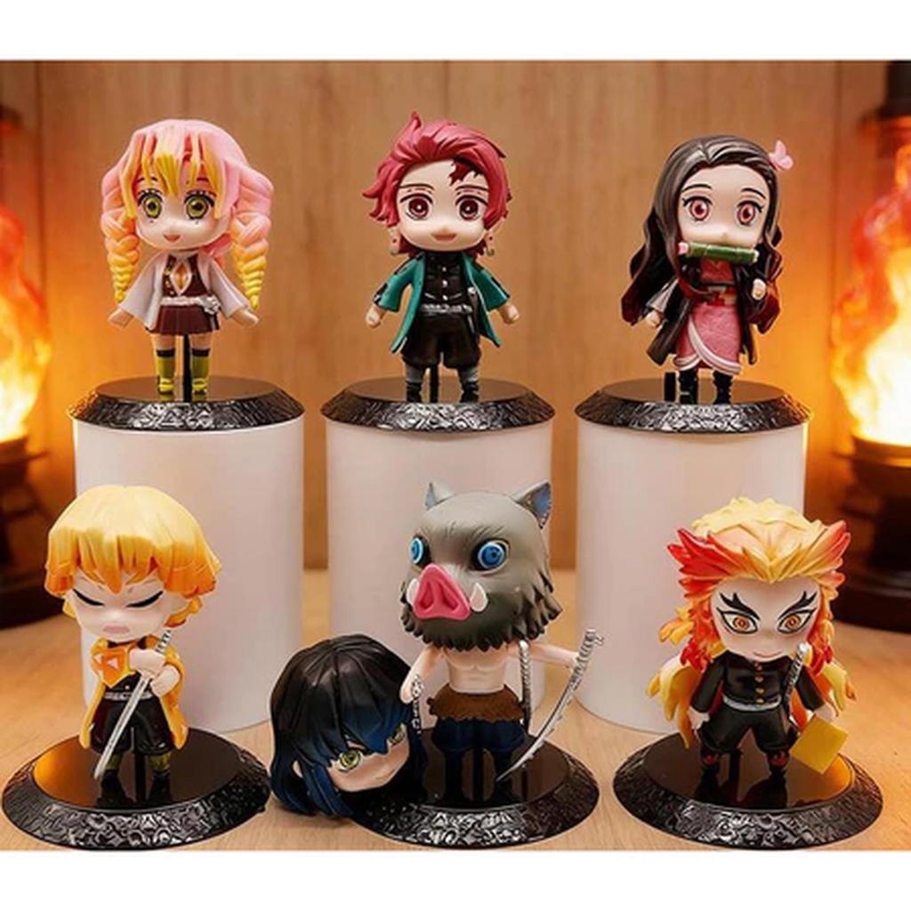 Demon Slayer Figure Set 6 Tanjiro Zenitsu Inosuke Kimetsu no Yaiba