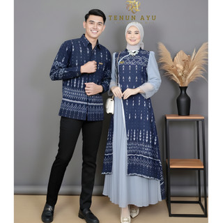 TENUN AYU - SET COUPLE DISKON 50% Sarimbit Lebaran kondangan Batik Tenun Gamis Syari Pria Wanita Keluarga Kemeja