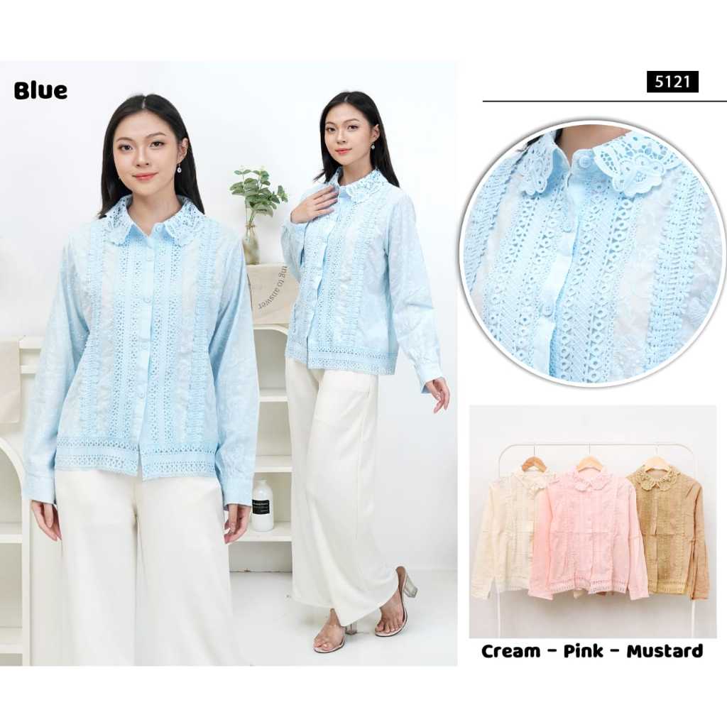 KEMEJA KATUN Anindya - Ayreen Top Womens Premium Cotton Brocade Katbol Shirt BKK