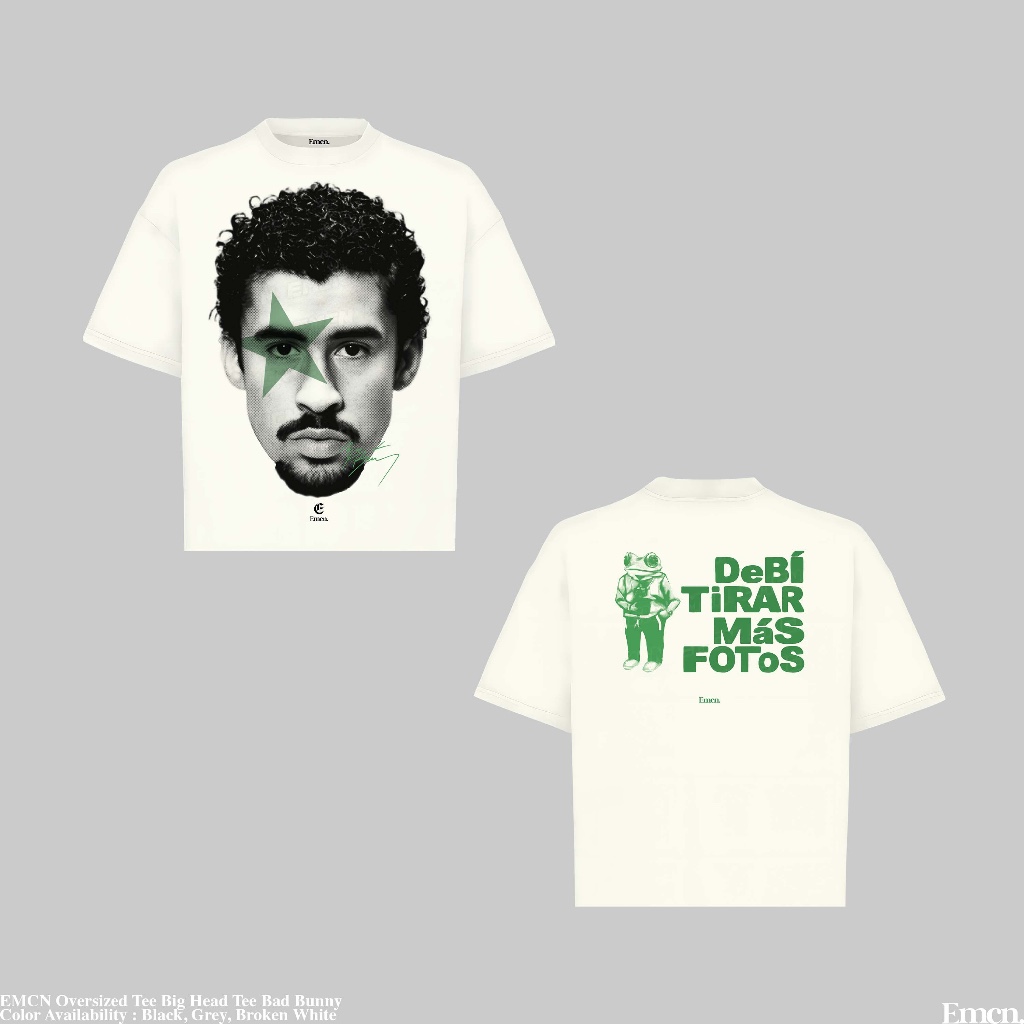 EMCN เสื้อยืดโอเวอร์ไซส์ Big Head Bad Bunny DTMF