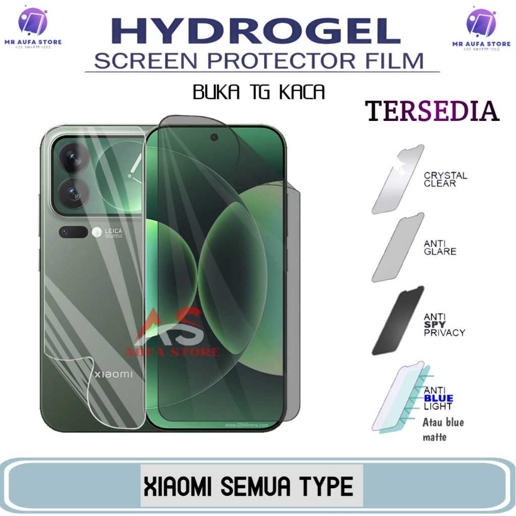 HP Anti-Scratch Hydrogel ป้องกันหน้าจอสําหรับ ALL TYPES OF PHONES XIAOMI WRITE ในหมายเหตุ Clear Matt