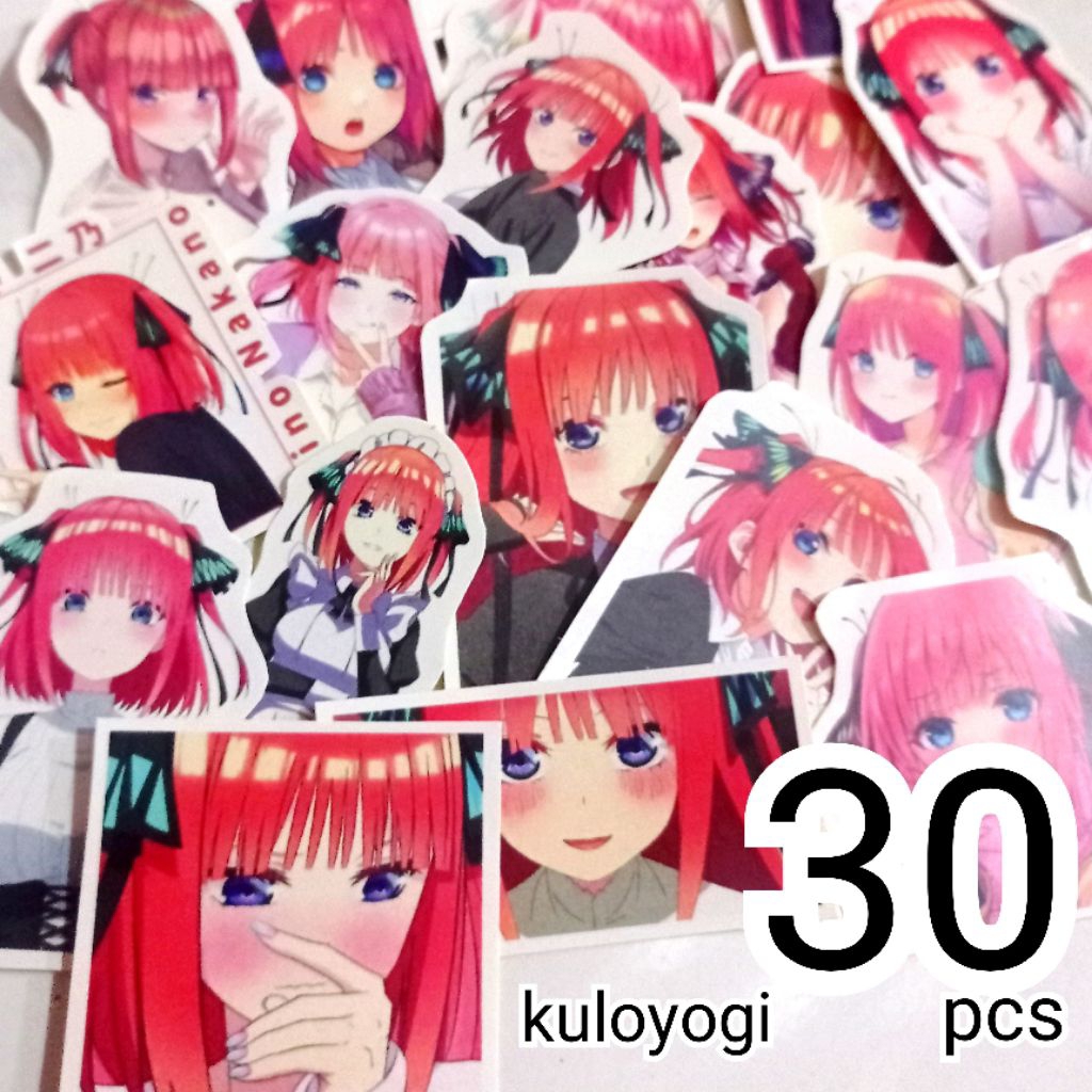 Nino Nakano อะนิเมะสติกเกอร์ 30 pc Nino Nakano อะนิเมะสติกเกอร์ Quintessential Quintuplets สติกเกอร์ความงาม Deco Kawaii Journal ไดอารี่ชุด Chromo วัสดุขนาด 4-6 ซม.