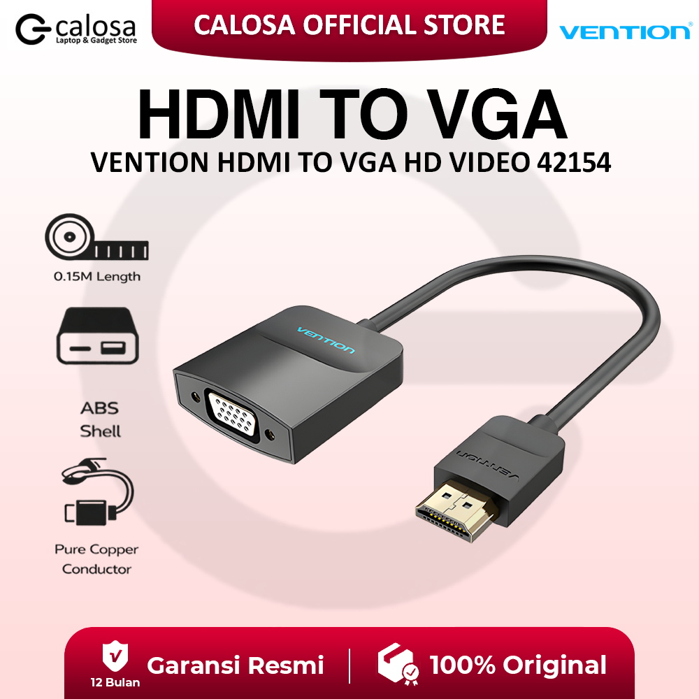 Vention ตัวแปลงวิดีโอ HDMI เป็น VGA HD - 42154