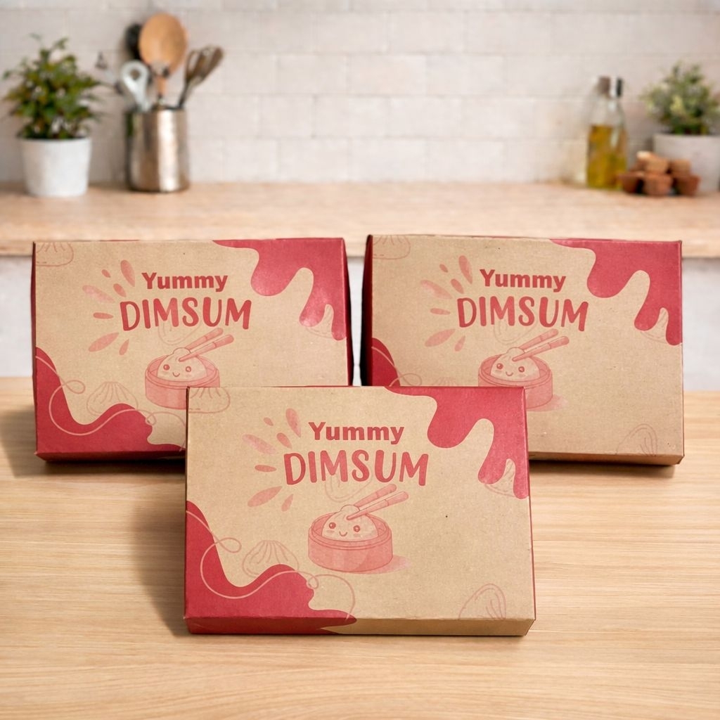 KRAFT Dimsum Box (เนื้อหา 50 ชิ้น) KRAFT DIMSUM กล่องอาหารกลางวันลามิเนต DIMSUM กล่อง KRAFT DIMSUM