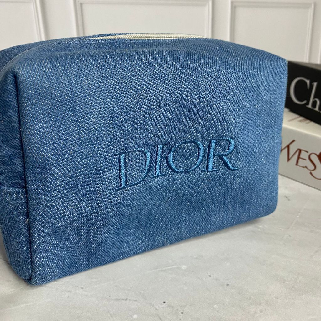 Denim Pouch Bag DOIR ขนาด 16x14 Cm preloved Make Up Pouch Skincare Cosmetic Bag