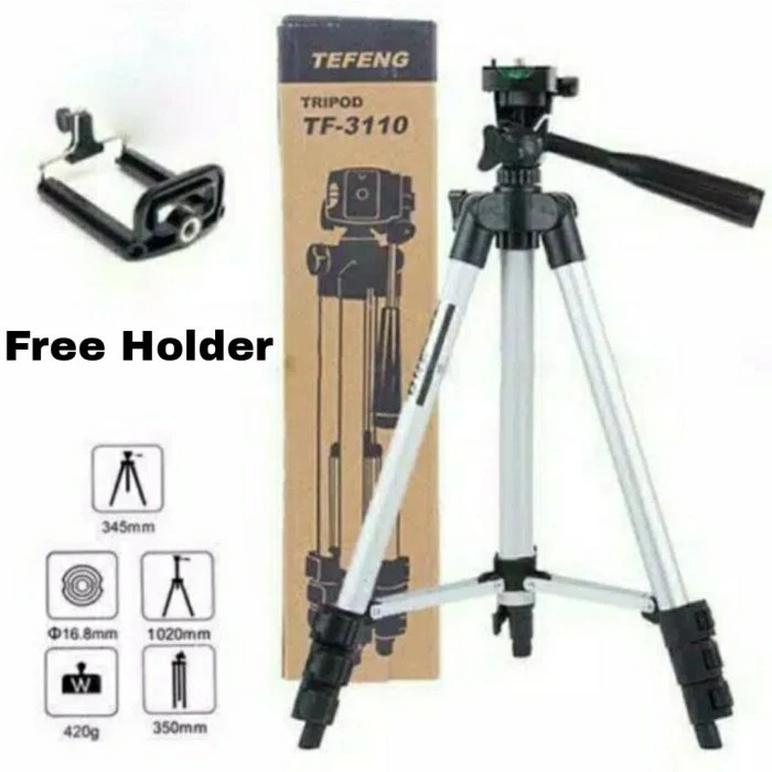 ขาตั้งกล้อง 3110 Stabilizer Camera Handphone Holder สูง 1 เมตร | ที่วางโบนัส U | หัว 3 ทาง