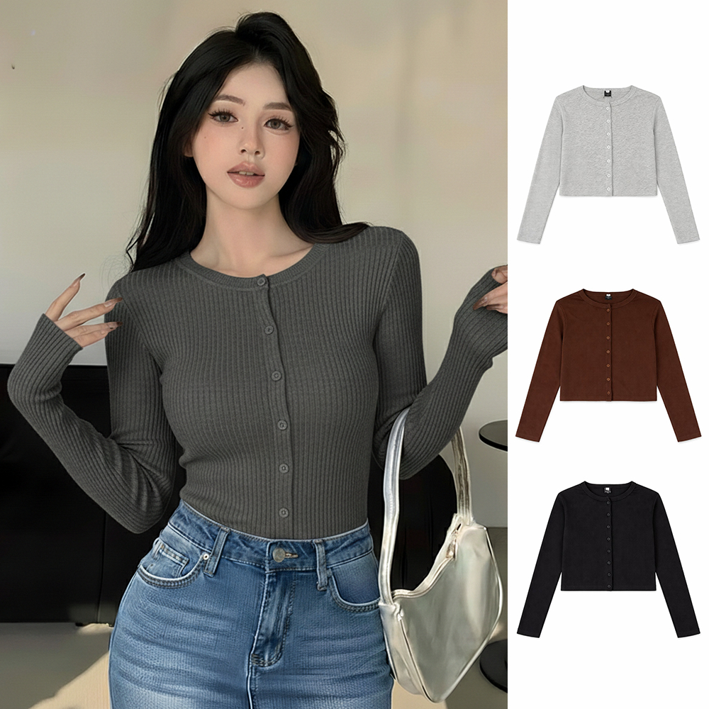 PLATINUM WORLD เสื้อถักผู้หญิงเสื้อถักพรีเมี่ยมด้านบนเกาหลีสําหรับผู้หญิงแขนยาวขั้นพื้นฐานสลิมฟิตและ