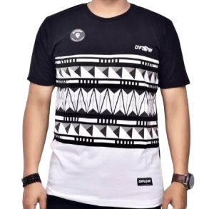 เสื้อยืดสําหรับผู้ชาย DFLOW สีดําและสีขาว