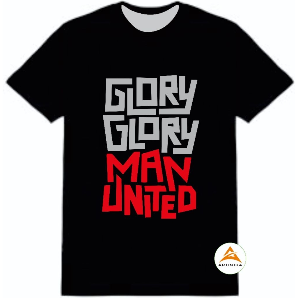 GLORY GLORY MAN UNITED Distro เสื้อยืด Cotton Combat 30s