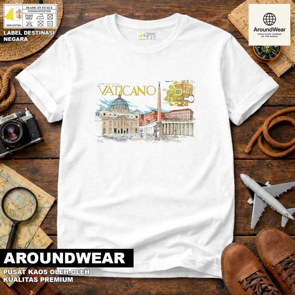 เสื้อยืดโดย VATICAN 1 พร้อมแท็ก ASAL COTTON 30S SOUVENIR ของขวัญพรีเมี่ยม
