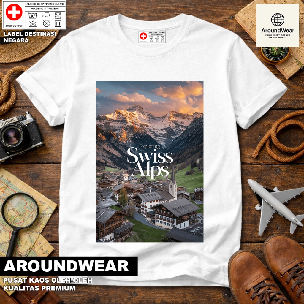 เสื้อยืด SWISS 4 SOUVENIR พร้อมแท็ก SWISS STATE, PREMIUM SOUVENIR MATERIAL GIFT