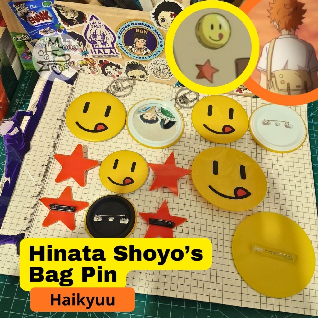 เข็มกลัด/Pin Bag Hinata Shoyo Haikyuu Hinata Shoyo Bag/ Hinata Shoyo Buns Bag Pin (Haiku)