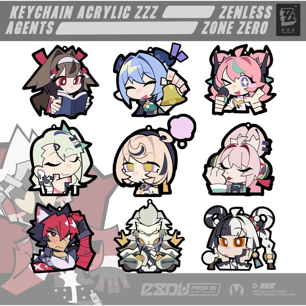 GANTUNGAN Zenless Zone Zero พวงกุญแจอะคริลิค / พวงกุญแจ ZZZ Emoji Lucia Dialyn Banyue Vol 2