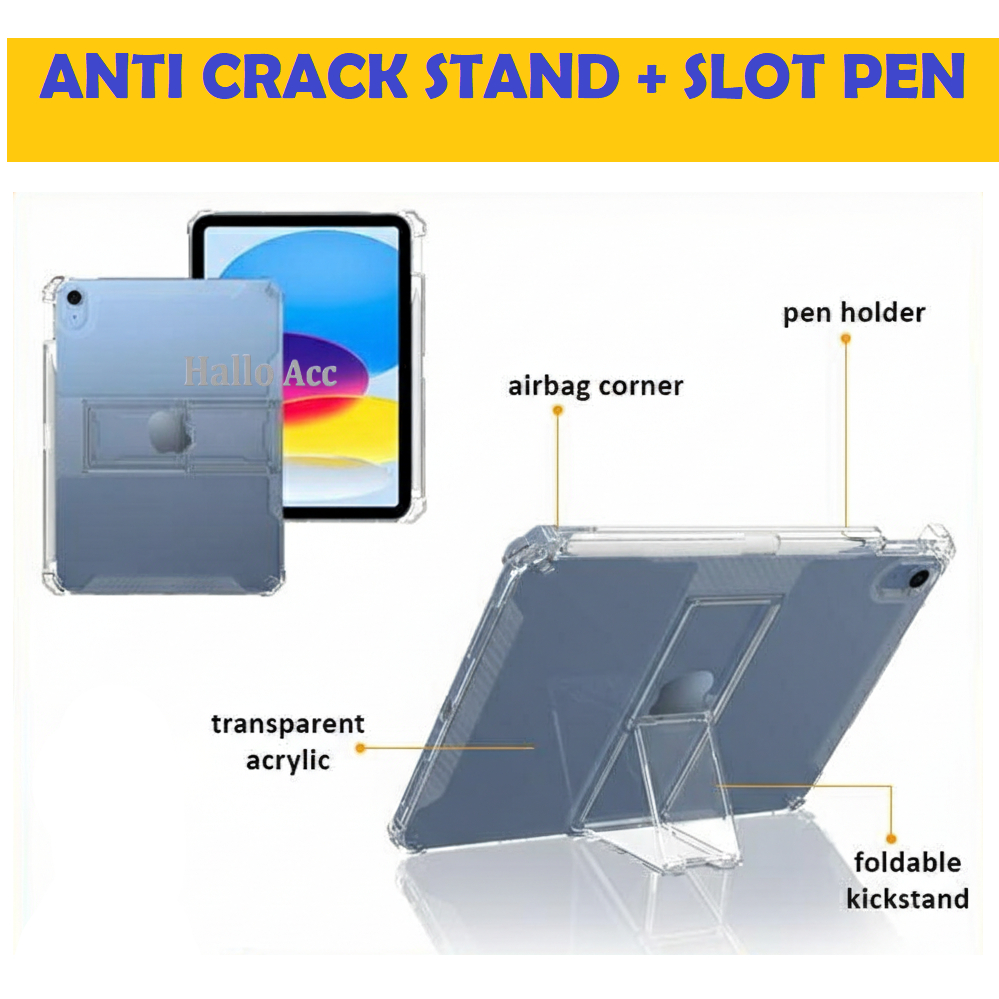 เคส Ipad Gen 11 2025 / เคส Ipad Gen 11 11 นิ้ว ขาตั้งป้องกันการแตกซิลิโคนใส