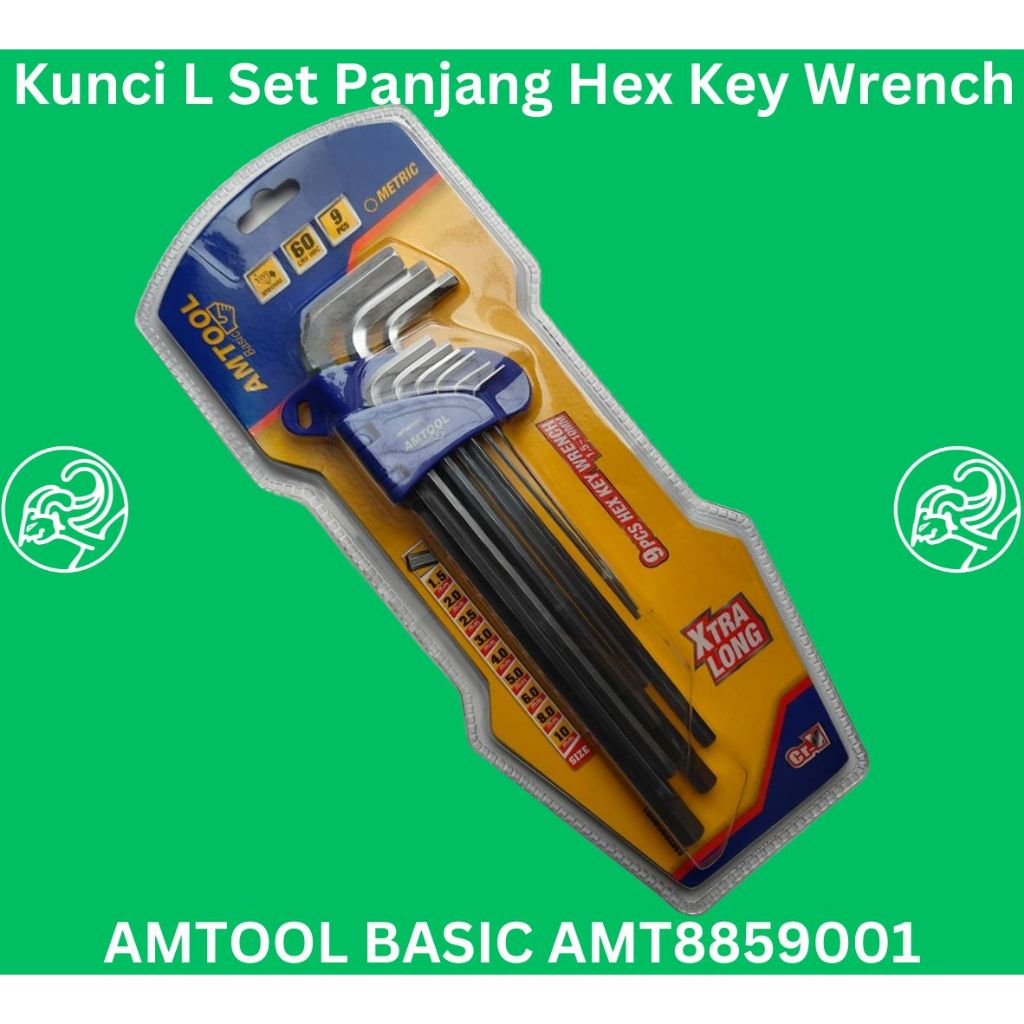 เครื่องมือพื้นฐาน AMT8859001 ประแจกุญแจหกเหลี่ยม CR-V 9 ชิ้น 1.5 มม.-10 มม. Xtra Long American Tool