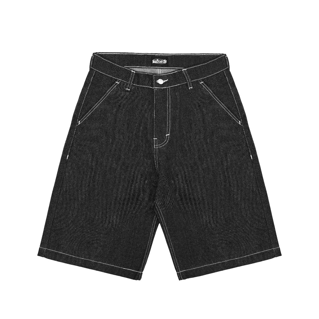 Miracle Mates - Staper Black Jorts Pants | กางเกงยีนส์ขาสั้นผู้ชาย/ผู้หญิง Baggy Jeans
