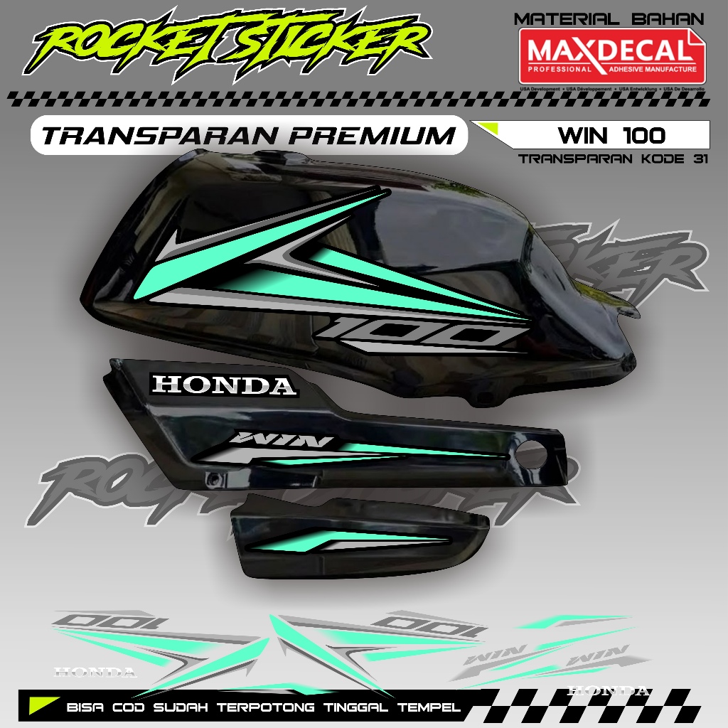 WIN Striping WIN สติกเกอร์ Variation WIN UV TRANSPARENT CODE 31 PREMIUM MAXDECAL MATERIAL