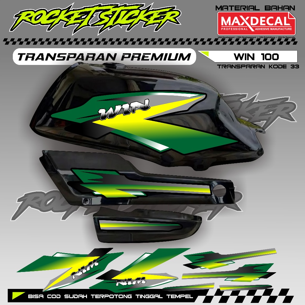 WIN Striping WIN สติกเกอร์ Variation WIN UV TRANSPARENT CODE 33 PREMIUM MAXDECAL MATERIAL