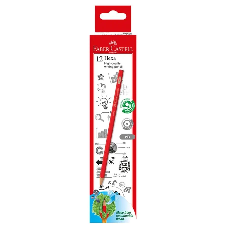 PENCIL / 2B PENCIL / EXAM PENCIL / FABER CASTELL 2B HEXAGONAL PENCIL