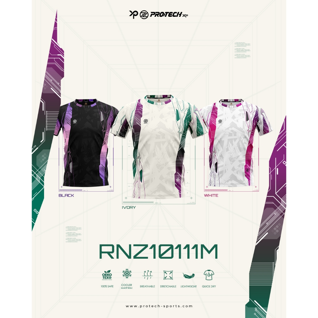 Padel/Pickicleball/Badminton/Running/Pingpong/Gym/Lifestyle Tournament Tee PROTECH Badminton Dry Fit