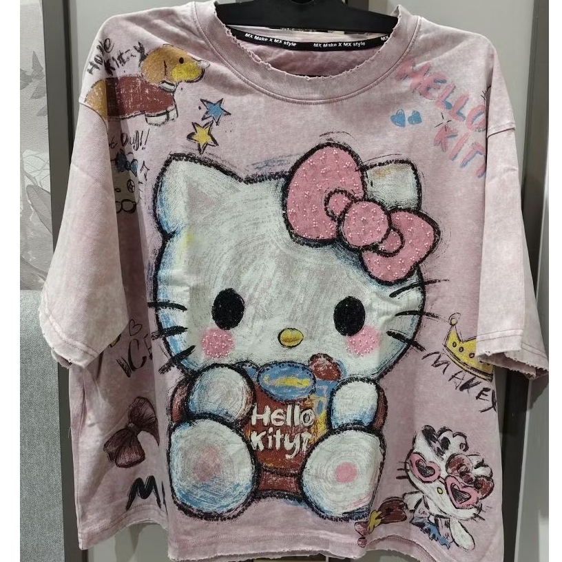 เสื้อยืด MX Hello Kitty Baby Pink Premium ใหม่