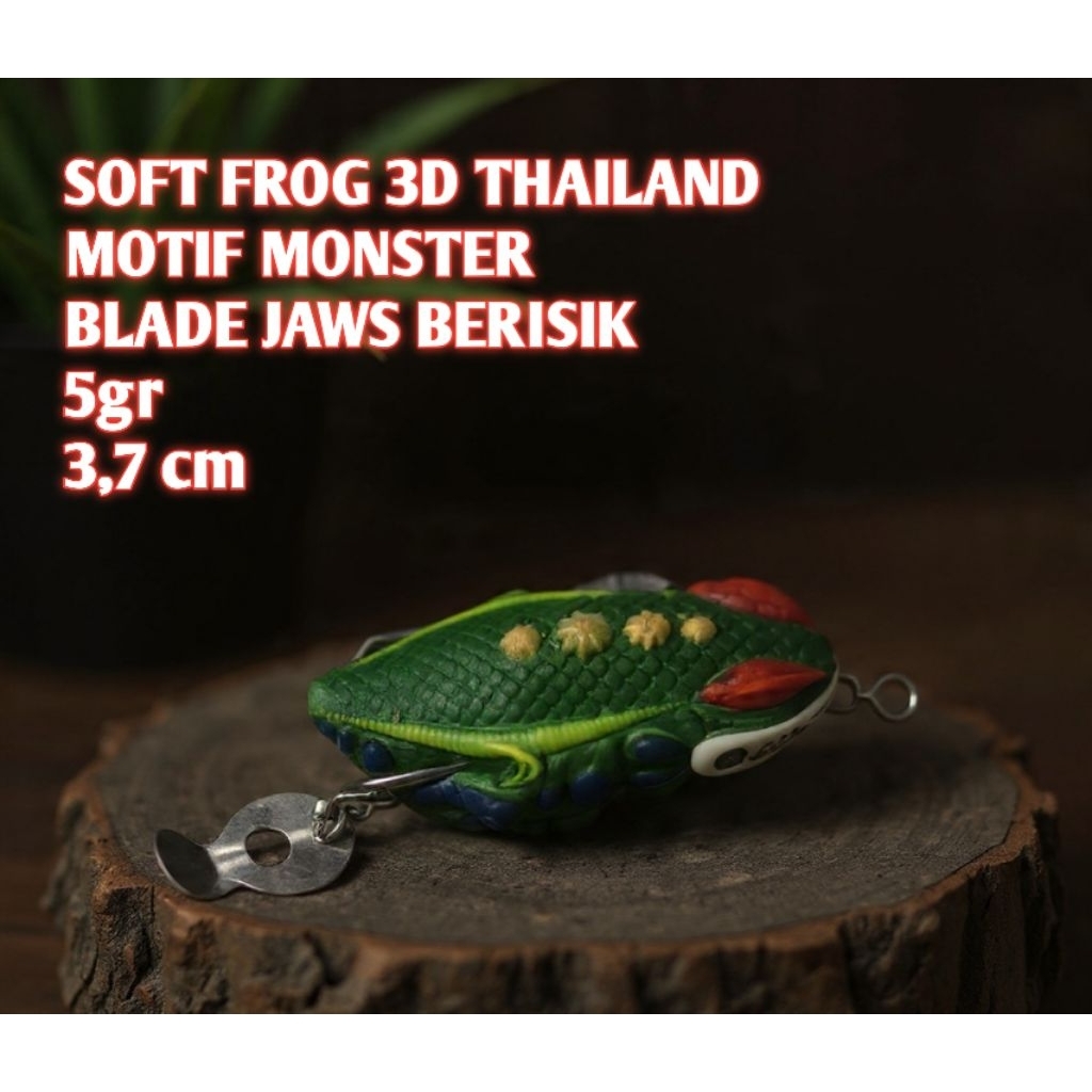 Soft Frog 3D THAILAND รูปทรงมอนสเตอร์ 3.7cm 5gr ปากใบมีด